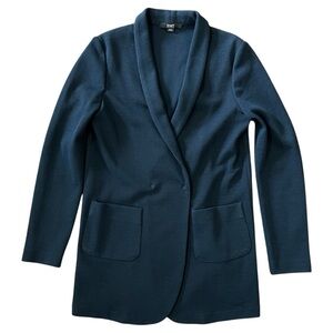 SEVENTY Sergio Tegon Women's Navy Wool Knit Blazer Size 42